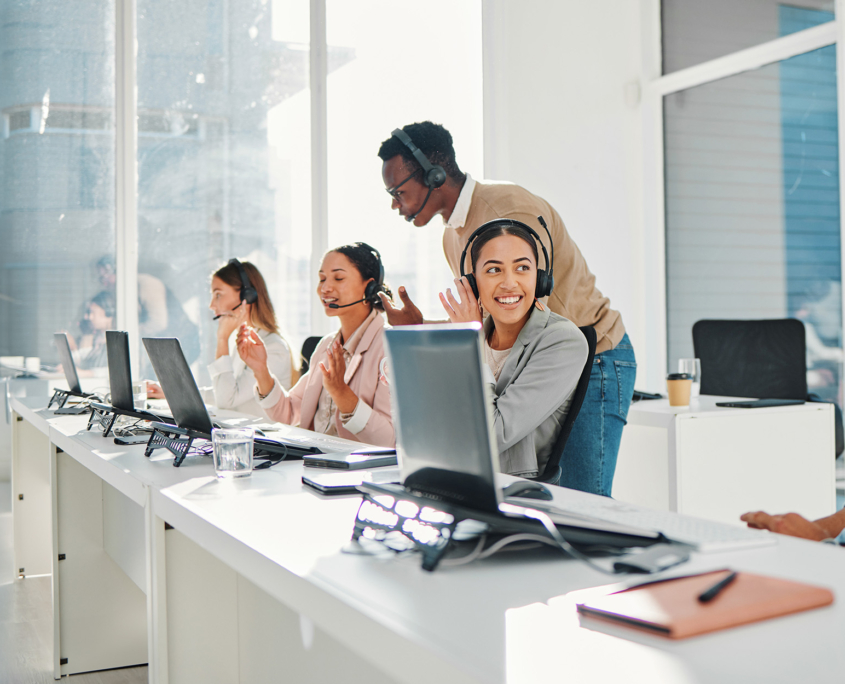 Call Center, Computer Training And People Or Manager With Technical Support